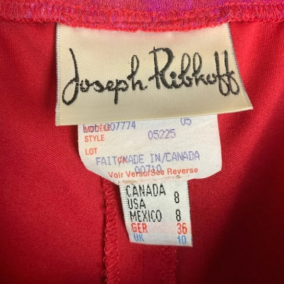 Vintage  Joseph Ribkoff Tie Dye Abstract Skirt & Top Set Size 8 FLAWED - Picture 11 of 15